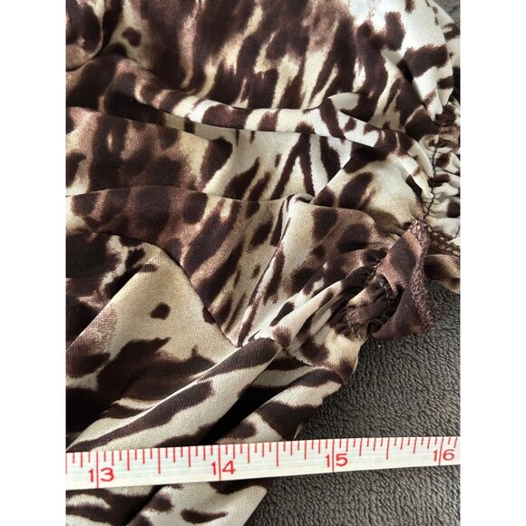 Mlle Gabrielle Brown Leopard & Paisley Print Maxi Dress XL - Picture 5 of 8